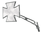 Rétroviseur chromé "Croix de Malte" Côté Gauche